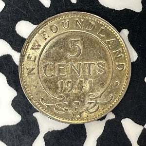 1941-C Newfoundland 5 Cents Lot#T5948 Silver! High Grade! Beautiful Toning!