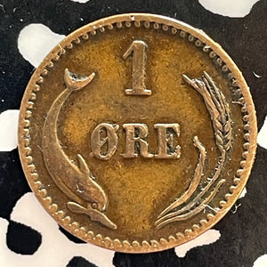 1886 Denmark 1 Ore Lot#T3065 Nice! Key Date!