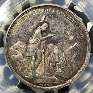 (19th Century) Germany Baptism Of Jesus Medal PCGS SP62 Lot#G8848 Silver!