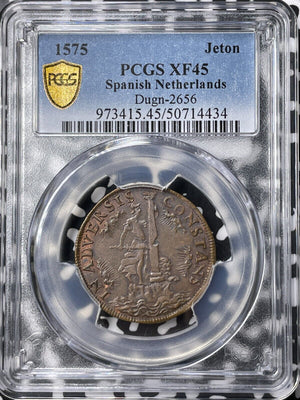 1575 Spanish Netherlands Equality In The Netherlands Jeton PCGS XF45 Lot#G9424