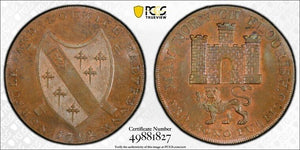 1792 G.B. Norwich Norfolk Pro Bono 1/2 Penny Conder Token PCGS MS65BN Lot#G8211