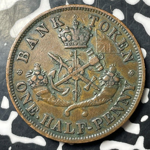 1854 Upper Canada 1/2 Penny Half Penny Token Lot#E7787