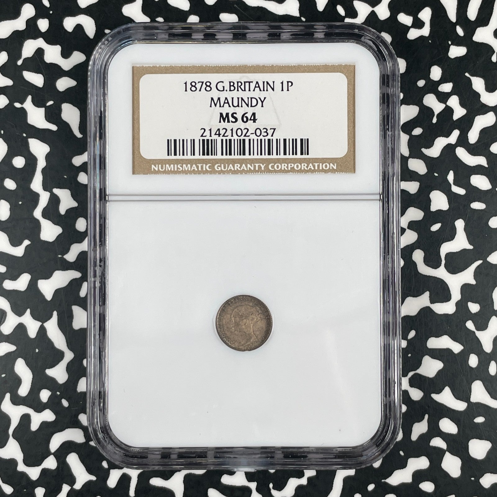 1878 Great Britain Victoria Maundy 1 Penny NGC MS64 Lot#G3377 Silver!