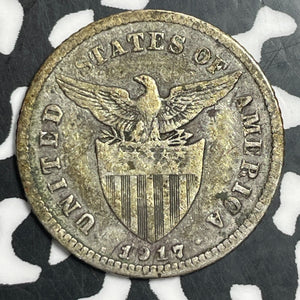 1917-S U.S. Philippines 20 Centavos Lot#T2628 Silver!