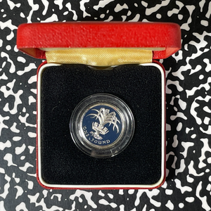 1985 Great Britain £1 Pound Lot#B2522 Silver! Proof! W/ Box & C.O.A.
