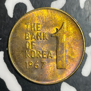 1967 South Korea 1 Won Lot#T2903 High Grade! Beautiful!