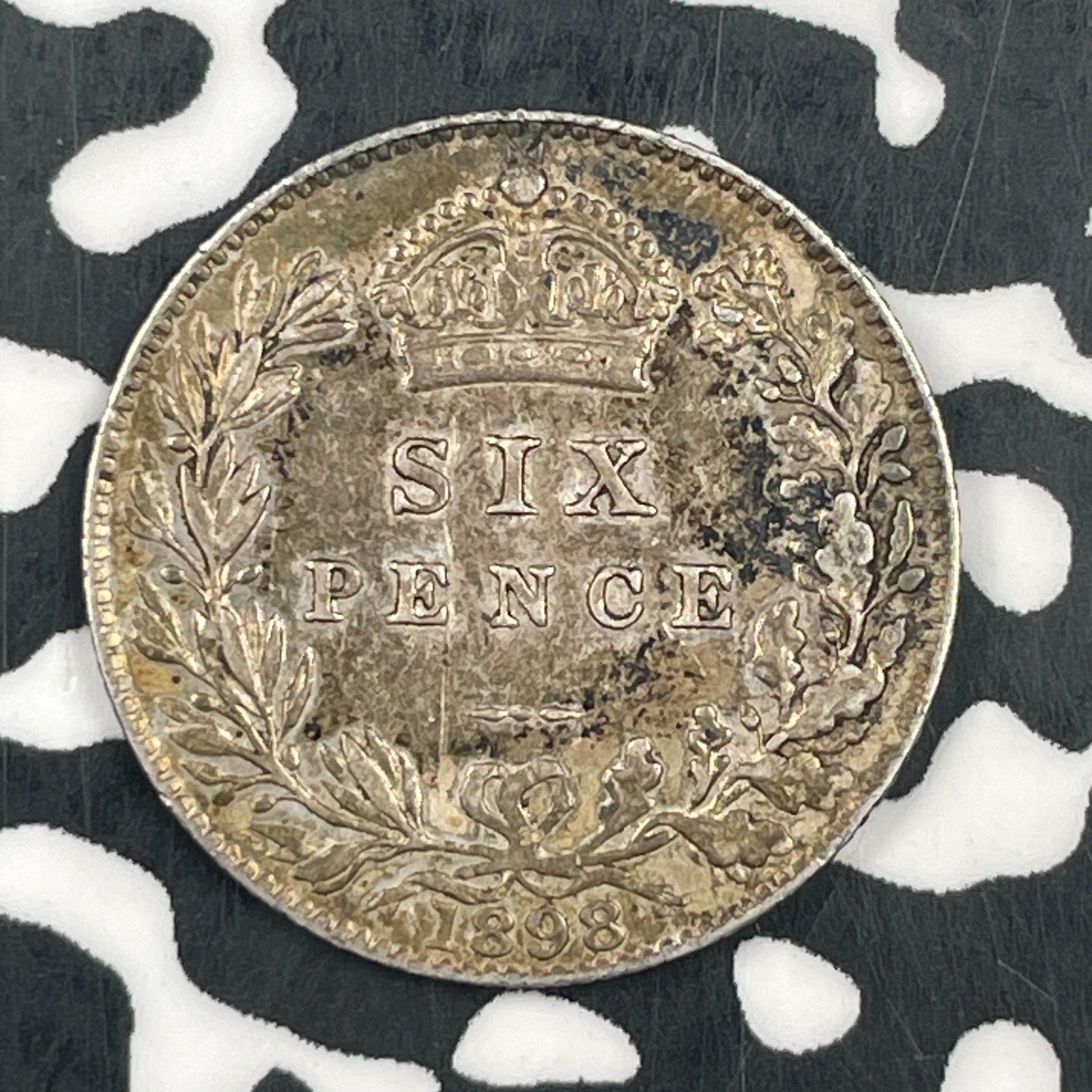 1898 Great Britain 6 Pence Sixpence Lot#F5613 Silver! Nice!