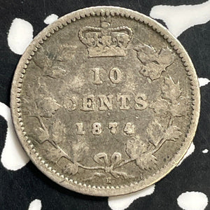 1874-H Canada 10 Cents Lot#T0327 Silver!