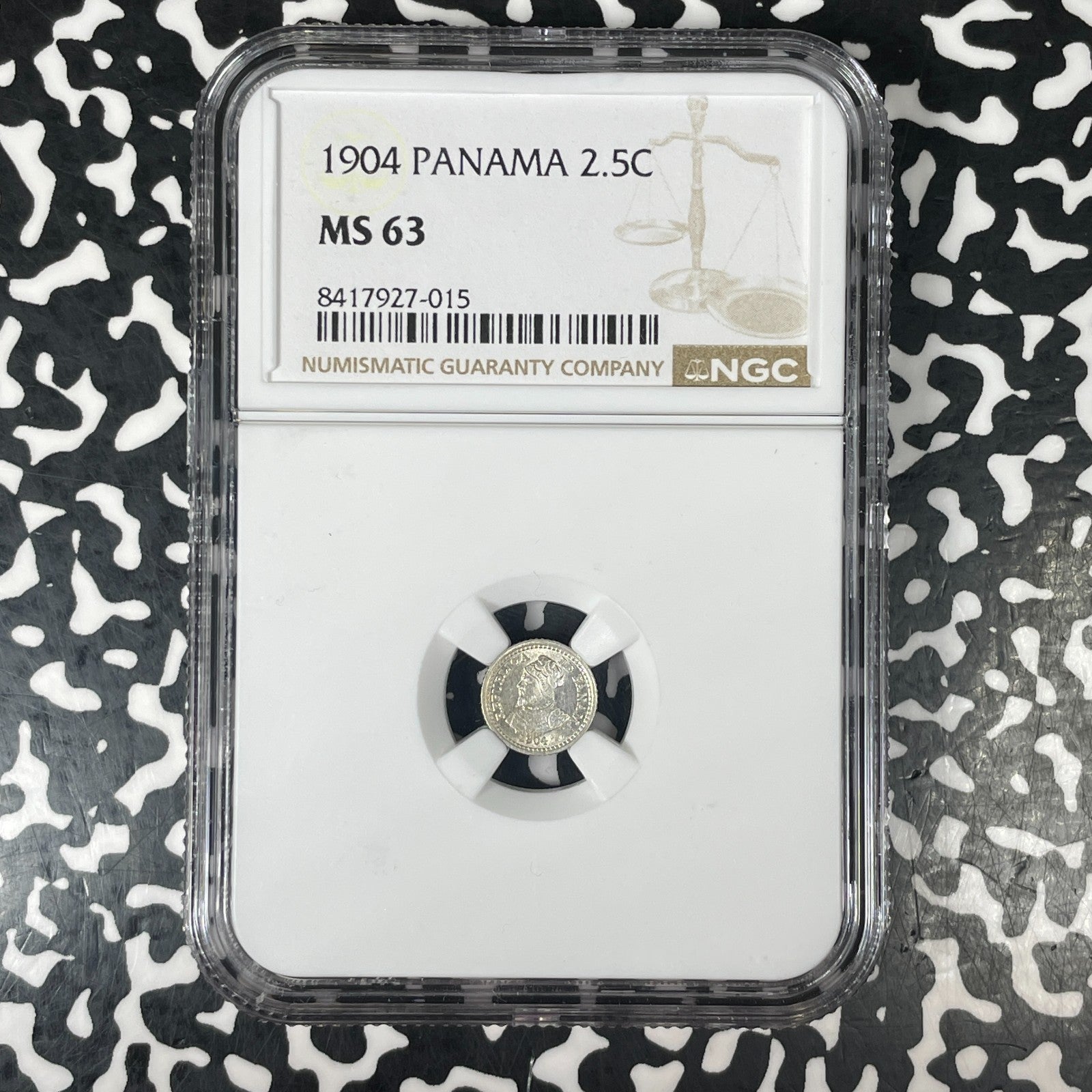 1904 Panama 2 1/2 Centesimos 'Panama Pill' NGC MS63 Lot#G1531 Silver! Choice UNC