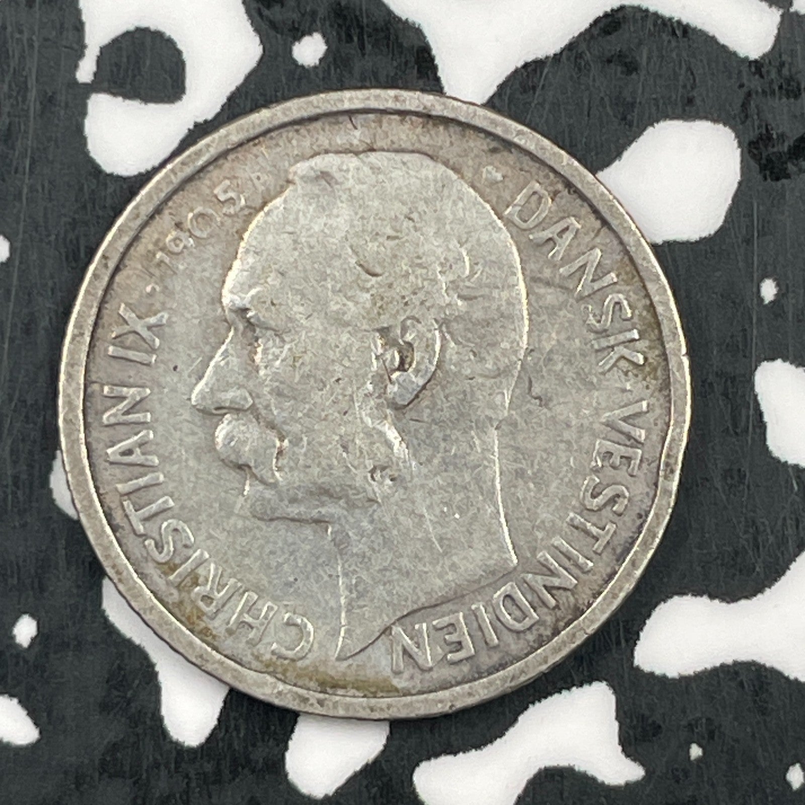 1905 Danish West Indies 10 Cents 50 Bit Lot#F6889 Silver!