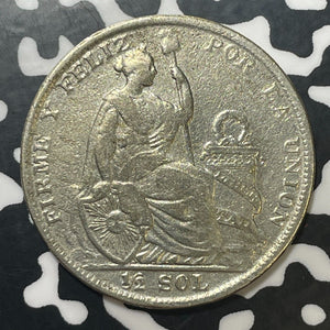 1928 Peru 1/2 Sol Half Sol Lot#T1712 Silver!