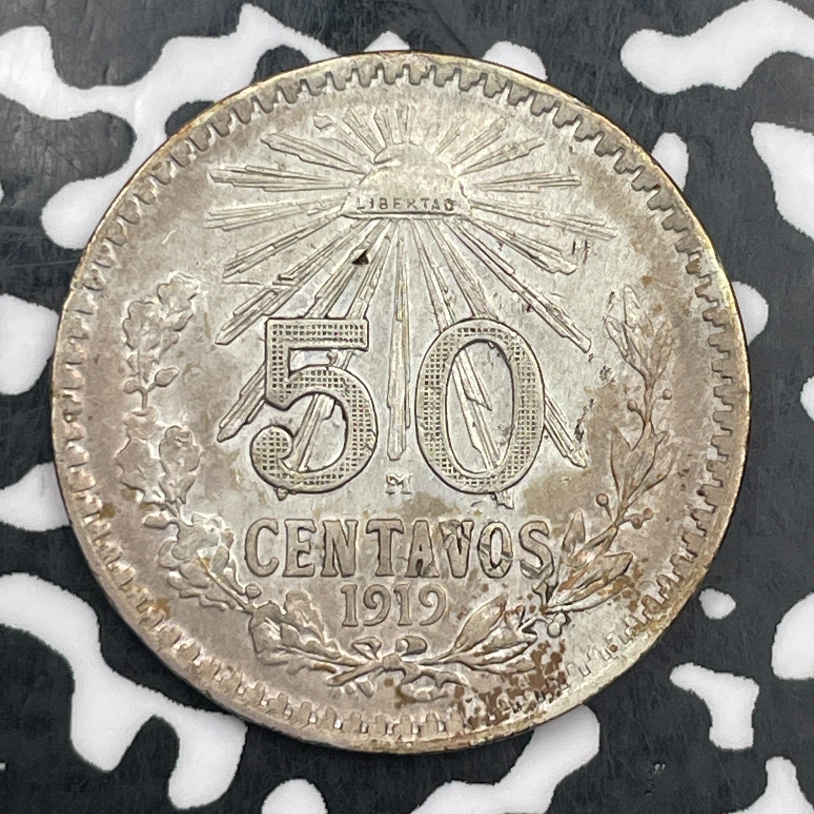 1919-M Mexico 50 Centavos Lot#F9700 Silver!