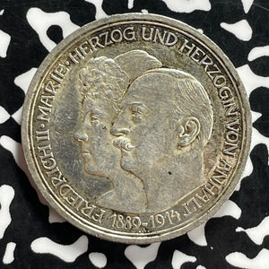 1914 Germany Anhalt-Dessau 3 Mark Lot#JM9881 Silver! Nice!