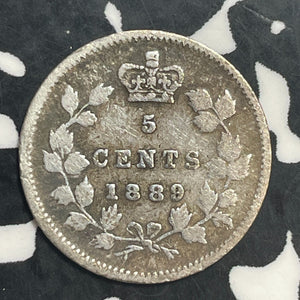 1889 Canada 5 Cents Lot#T2272 Silver! Key Date!