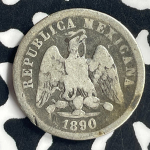 1890-Go R Mexico 10 Centavos Lot#T6904 Silver!