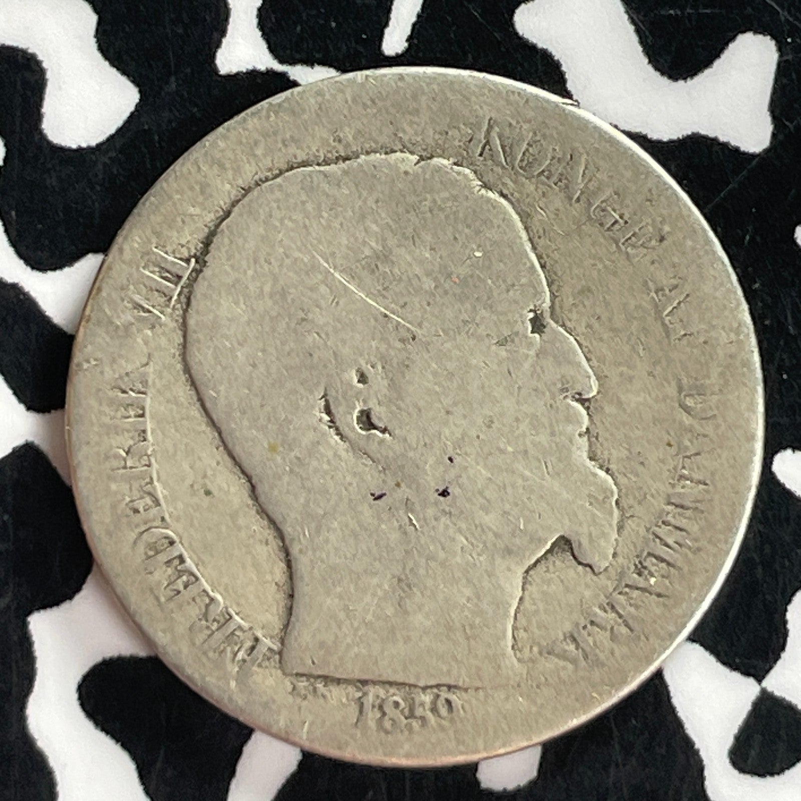 1859 Danish West Indies 10 Cents Lot#T7518 Silver!