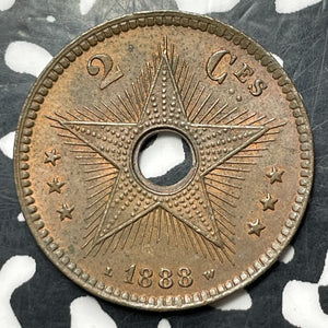 1888 Belgian Congo 2 Centimes Lot#MK211