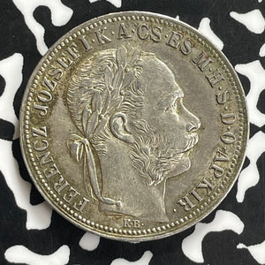 1887 Hungary 1 Forint Lot#C0132 Silver! Nice!