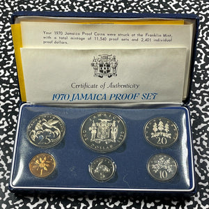 1970 Jamaica 6x Coin Proof Set Lot#B2185 With Case & C.O.A.