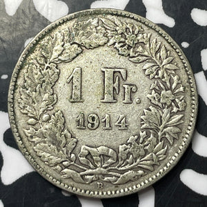 1914 Switzerland 1 Franc Lot#E8266 Silver!