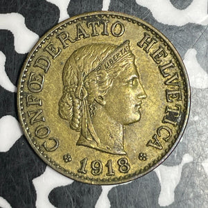 1918 Switzerland 10 Rappen Lot#T6167 Nice! KM#27A
