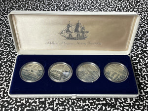 (1984-86) Malta 4x Coin Maritime History Mint Set Lot#B1986 Silver! With Case