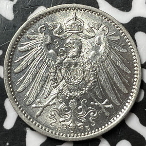 1912-E Germany 1 Mark Lot#D6845 Silver! High Grade! Beautiful!