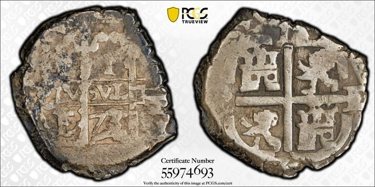 1673-P E Bolivia Cob 1 Real PCGS VF25 Lot#G2367 Silver! Calico-258
