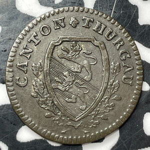 1808 Switzerland Thurgau 1 Kreuzer Lot#T2224 Scarce!