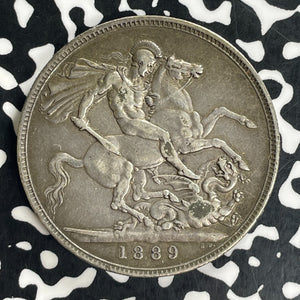 1889 Great Britain Victoria 1 Crown Lot#JM0080 Large Silver!