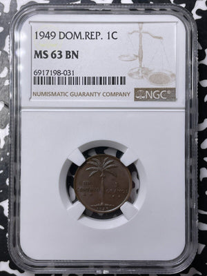 1949 Dominican Republic 1 Centavo NGC MS63BN Lot#G9490 Choice UNC!