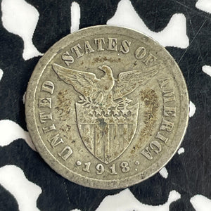 1918-S U.S. Philippines 10 Centavos Lot#C1571 Silver!