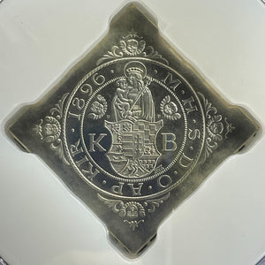 "1896"-KP UP Hungary 1 Klippe Thaler PCGS PR64 Lot#GV896 Silver! Restrike X-14