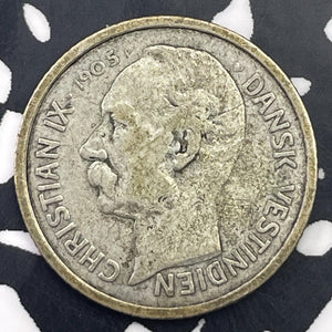 1905 Danish West Indies 10 Cents/50 Bit Lot#C1179 Silver!