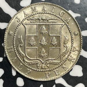 1926 Jamaica 1/2 Penny Half Penny Lot#T2995 High Grade! Beautiful!