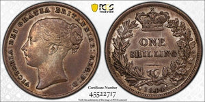 1844 Great Britain Victoria 1 Shilling PCGS XF45 Lot#G8758 Silver! S-3904