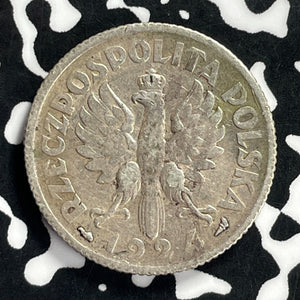 1924 Poland 1 Zloty Lot#JM9808 Silver! Scarce!