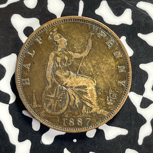 1887 Great Britain 1/2 Penny Half Penny Lot#T9427