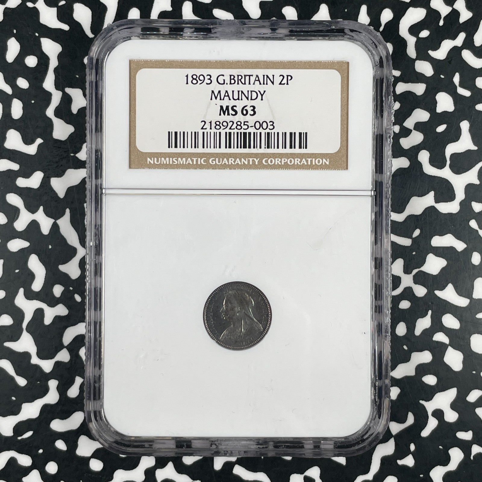 1893 Great Britain Victoria Maundy 2 Pence NGC MS63 Lot#G3385 Silver!