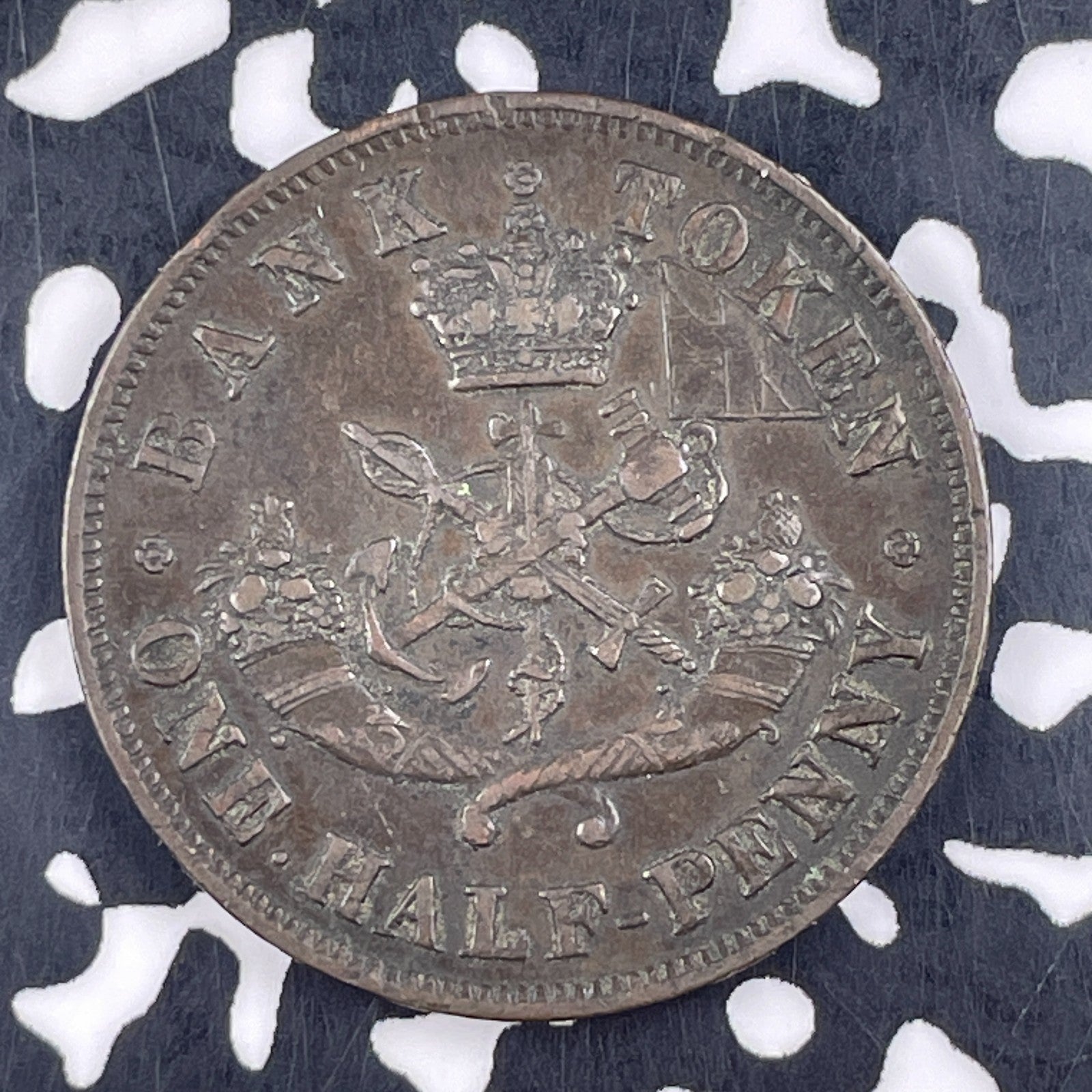 1857 Upper Canada 1/2 Penny Half Penny Token Lot#F4979