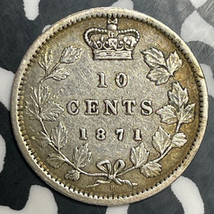 1871-H Canada 10 Cents Lot#JM9116 Silver! Nice! Better Date