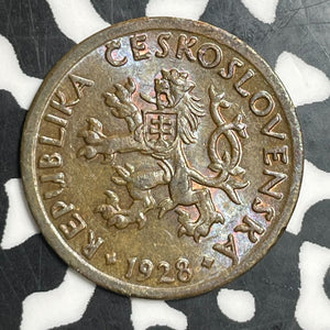 1928 Czechoslovakia 10 Haleru Lot#T2701 High Grade! Beautiful!