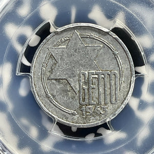 1943 Poland Lodz Ghetto 5 Mark PCGS AU55 Lot#G1020 KM#Tn2