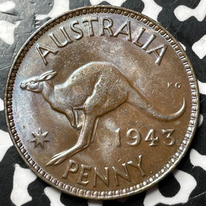 1943 (P) Australia 1 Penny Lot#D9971 High Grade! Beautiful!