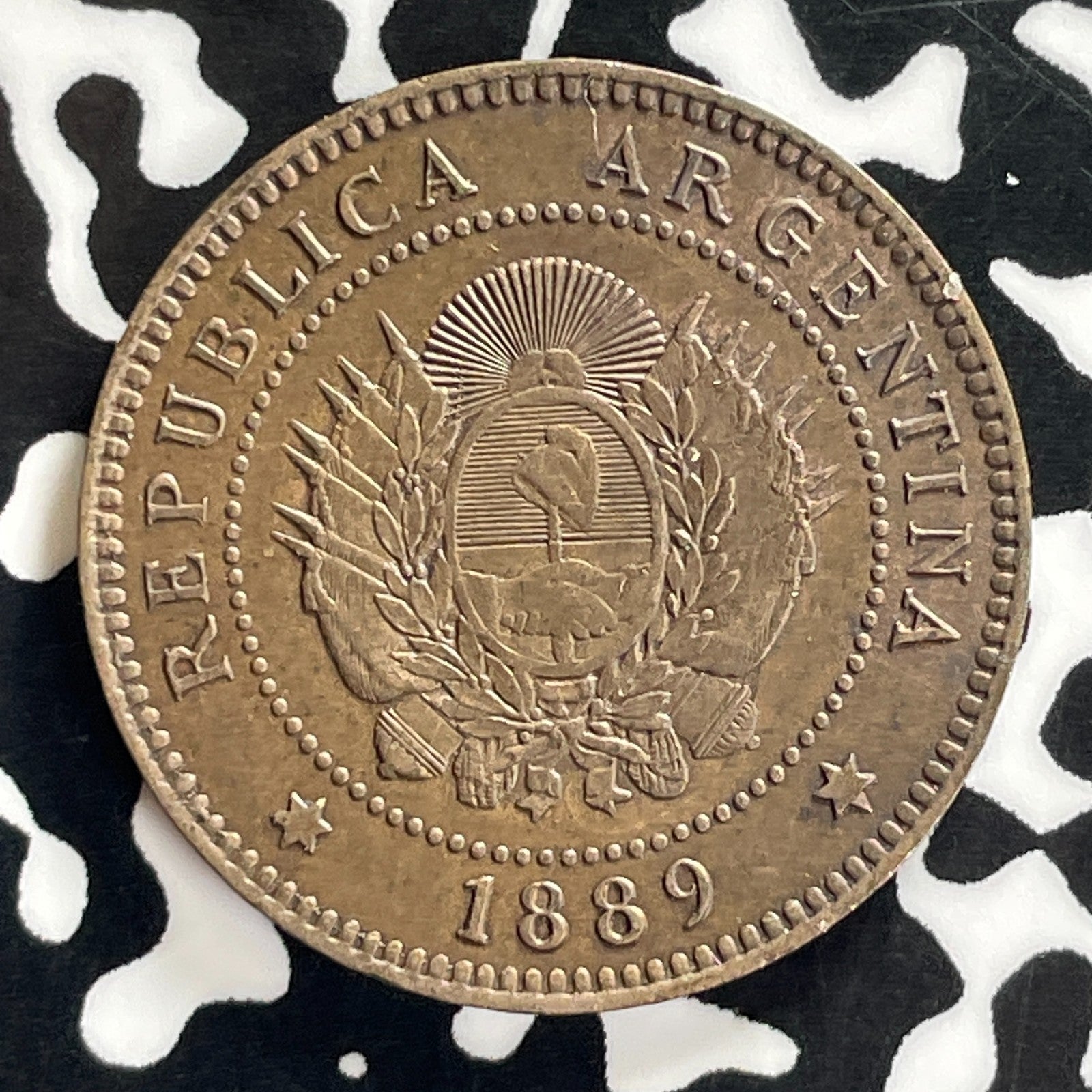 1889 Argentina 1 Centavo Lot#JM0317 High Grade! Beautiful!