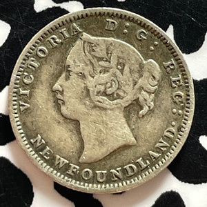 1890 Newfoundland 5 Cents Lot#T4792 Silver!