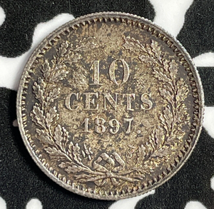 1897 Netherlands 10 Cents Lot#E1076 Silver! Nice!