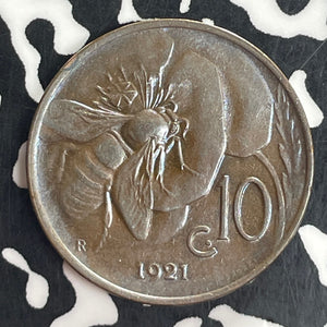 1921 Italy 10 Centesimi Lot#T8212 Nice!