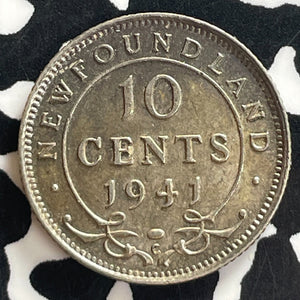 1941-C Newfoundland 10 Cents Lot#T7665 Silver! High Grade! Beautiful!