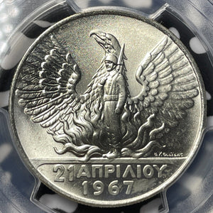 (1970) Greece 50 Drachmai PCGS MS66 Lot#G7900 Silver! Gem BU!